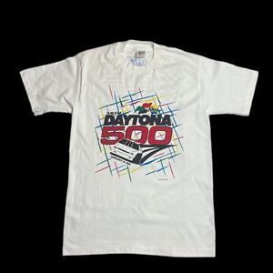 Signed by Dale Earnhardt Daytona 500 1996 Vintage NASCAR T-shirt Anvil white Med